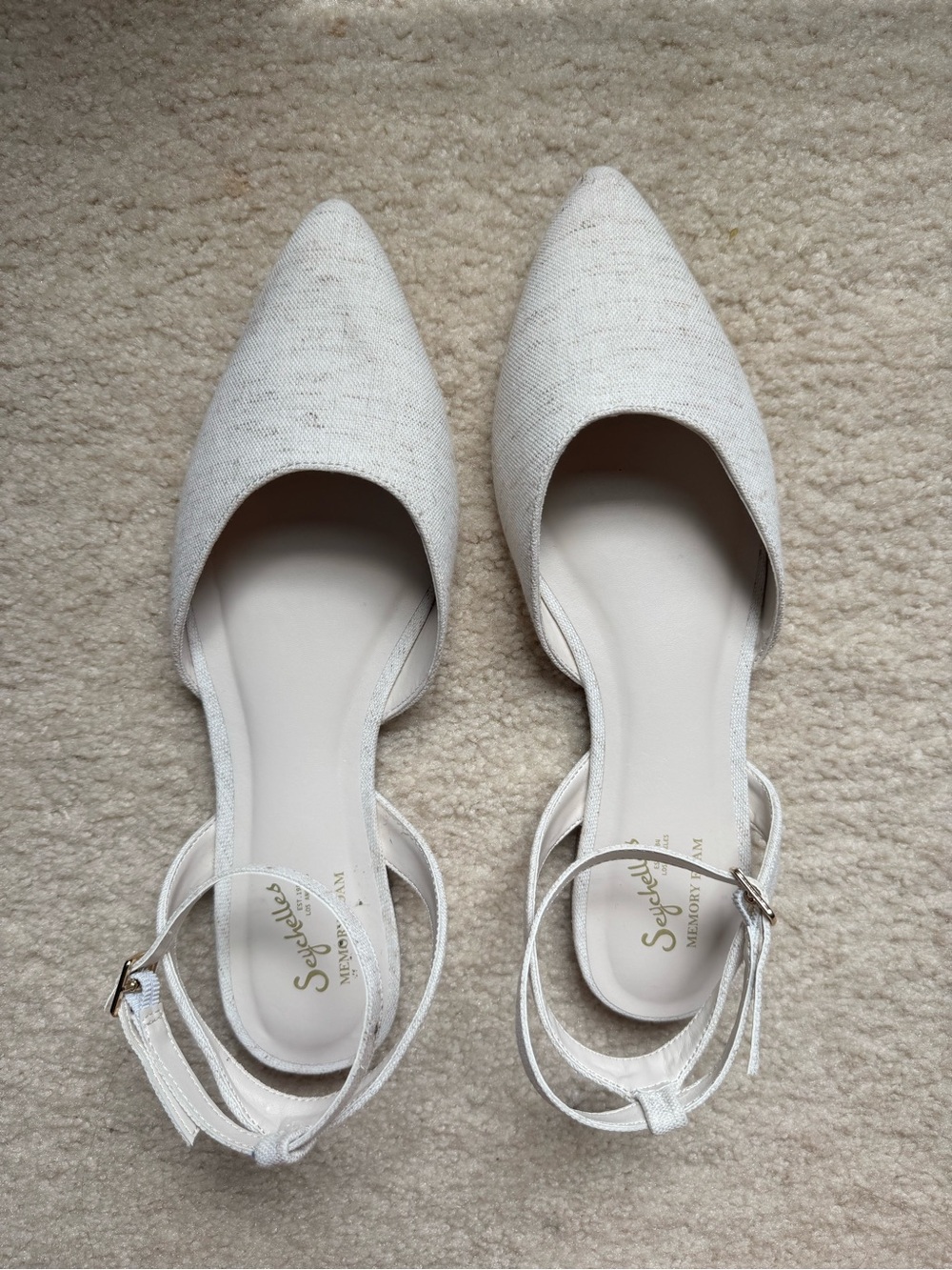 Seychelles Women's Cream Pointed Slingback Flats